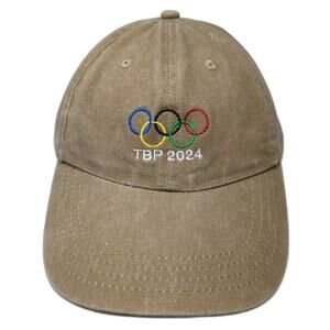 Olympic Rings TBP 2024 Brown Cotton Baseball Cap Hat Slideback OSFM Adjustable